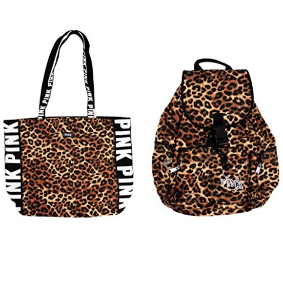 PINK Victoria's Secret Handbags - *5A415   VS PINK Cheetah Beach Tote Bag & Book-Bag